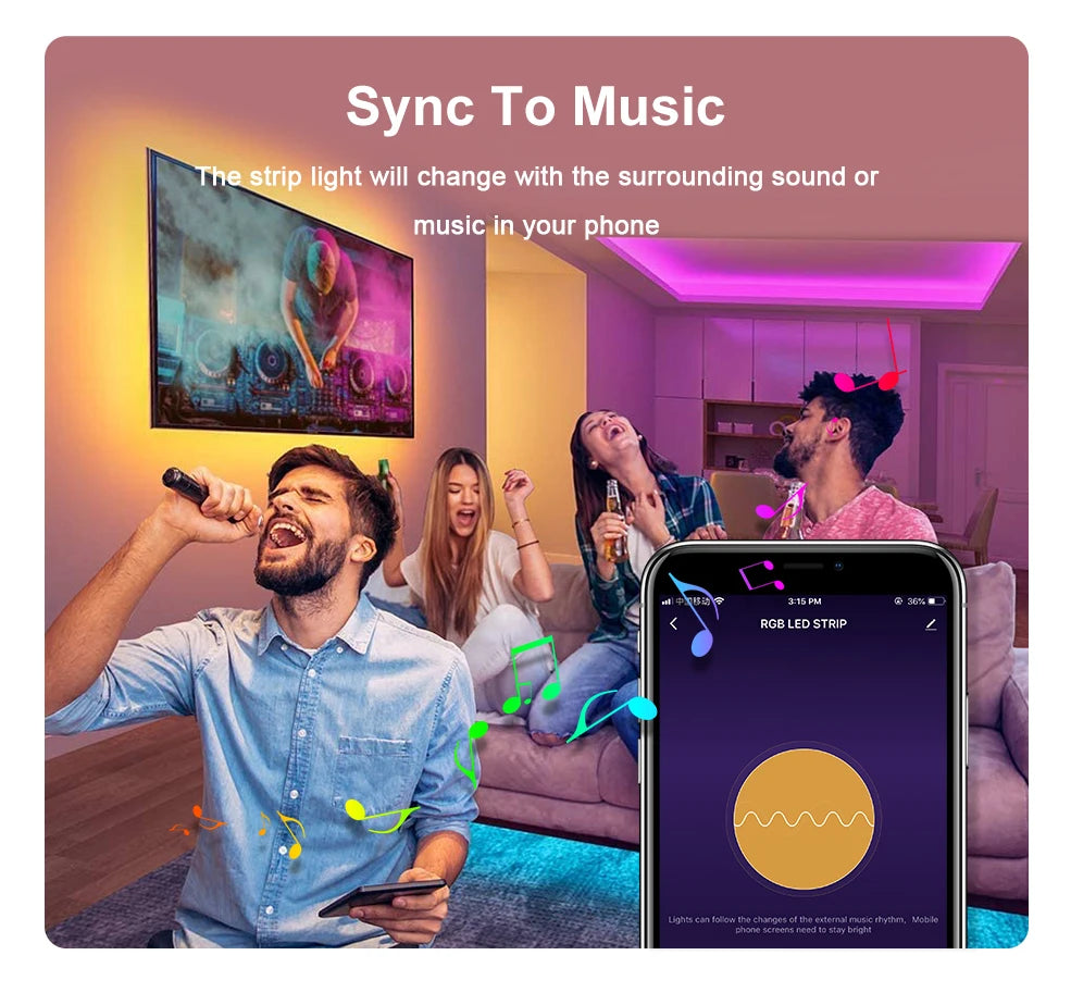 Smart RGB LED Strip Lights – WiFi & App Control, Works with Alexa & Google Home