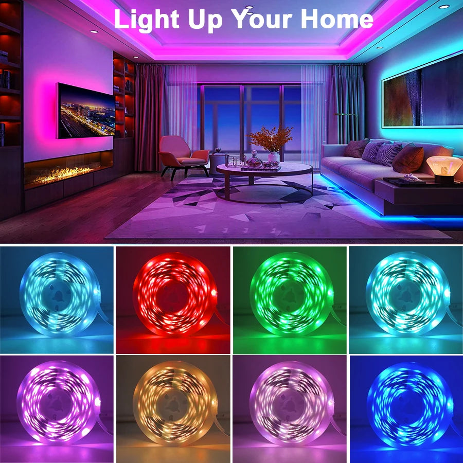RGB LED Strip Lights 0,5–30M – Music Sync, App & Remote Control, CE Certified