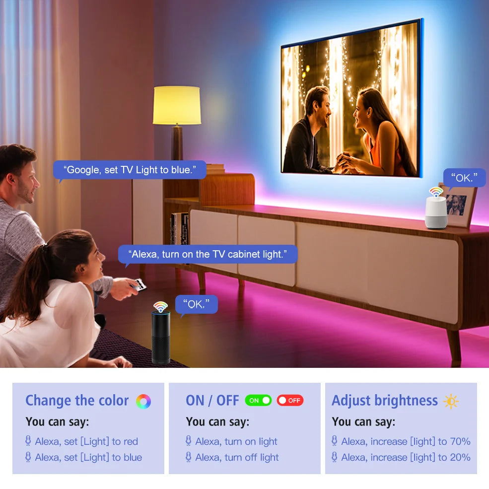Smart RGB LED Strip Lights – WiFi & App Control, Works with Alexa & Google Home