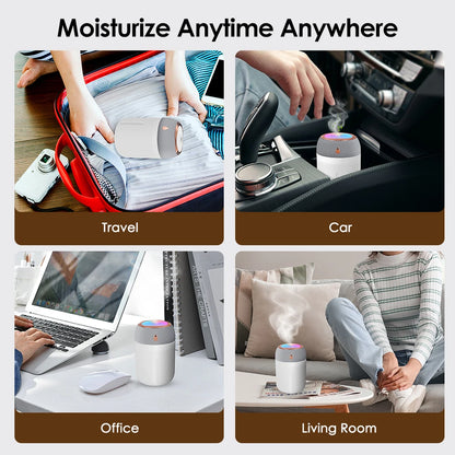 Mini LED Humidifier & Aroma Diffuser – 7 Color Ambient Light, USB, 320ml