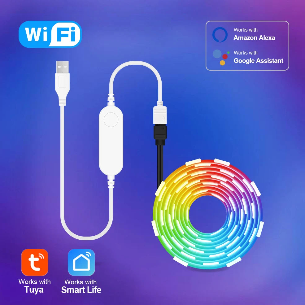 Smart RGB LED Strip Lights – WiFi & App Control, Works with Alexa & Google Home