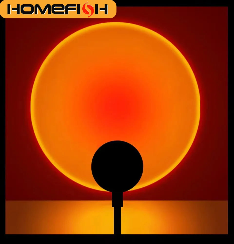 Sunset Projection Lamp – USB Mood Light for Bedroom, Photography & Cozy Spaces