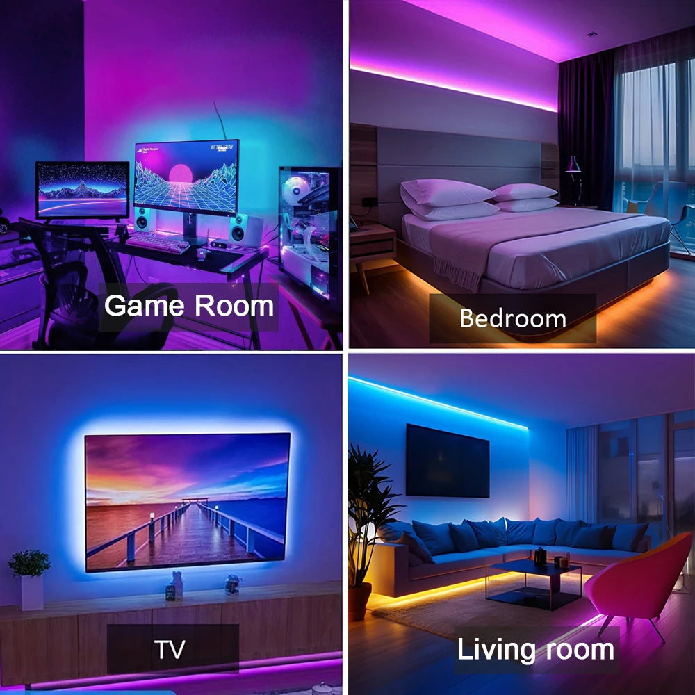 RGB LED Strip Lights 0,5–30M – Music Sync, App & Remote Control, CE Certified