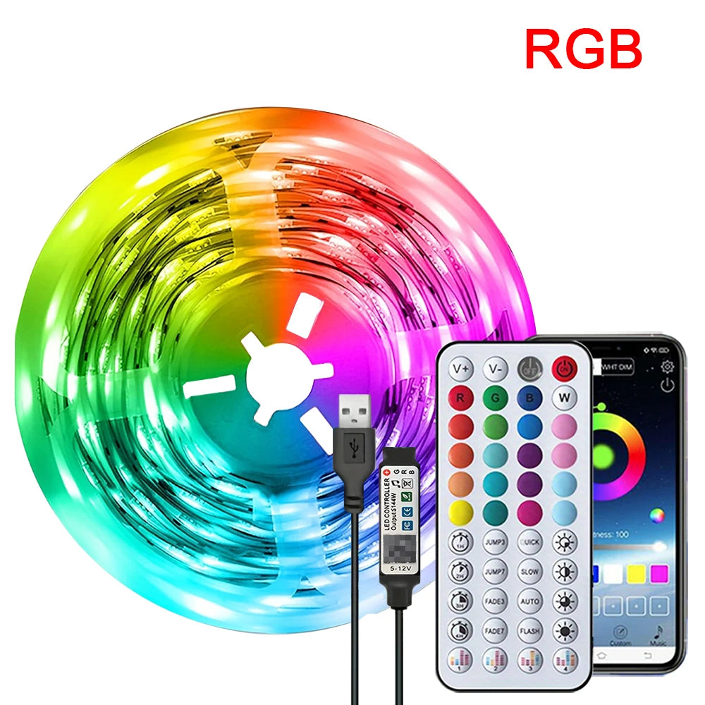RGB LED Strip Lights 0,5–30M – Music Sync, App & Remote Control, CE Certified