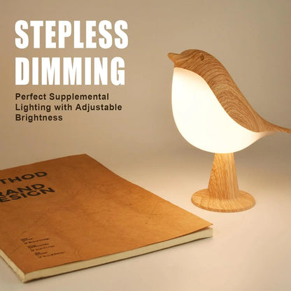 Bird Table Lamp – Touch Control, 3-Level Dimmable, Cordless & Rechargeable