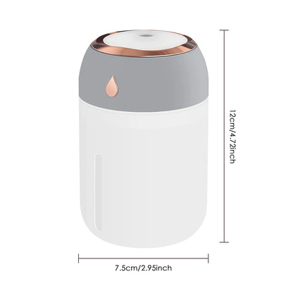 Mini LED Humidifier & Aroma Diffuser – 7 Color Ambient Light, USB, 320ml