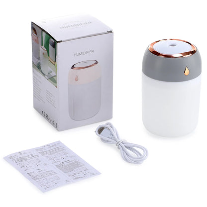 Mini LED Humidifier & Aroma Diffuser – 7 Color Ambient Light, USB, 320ml