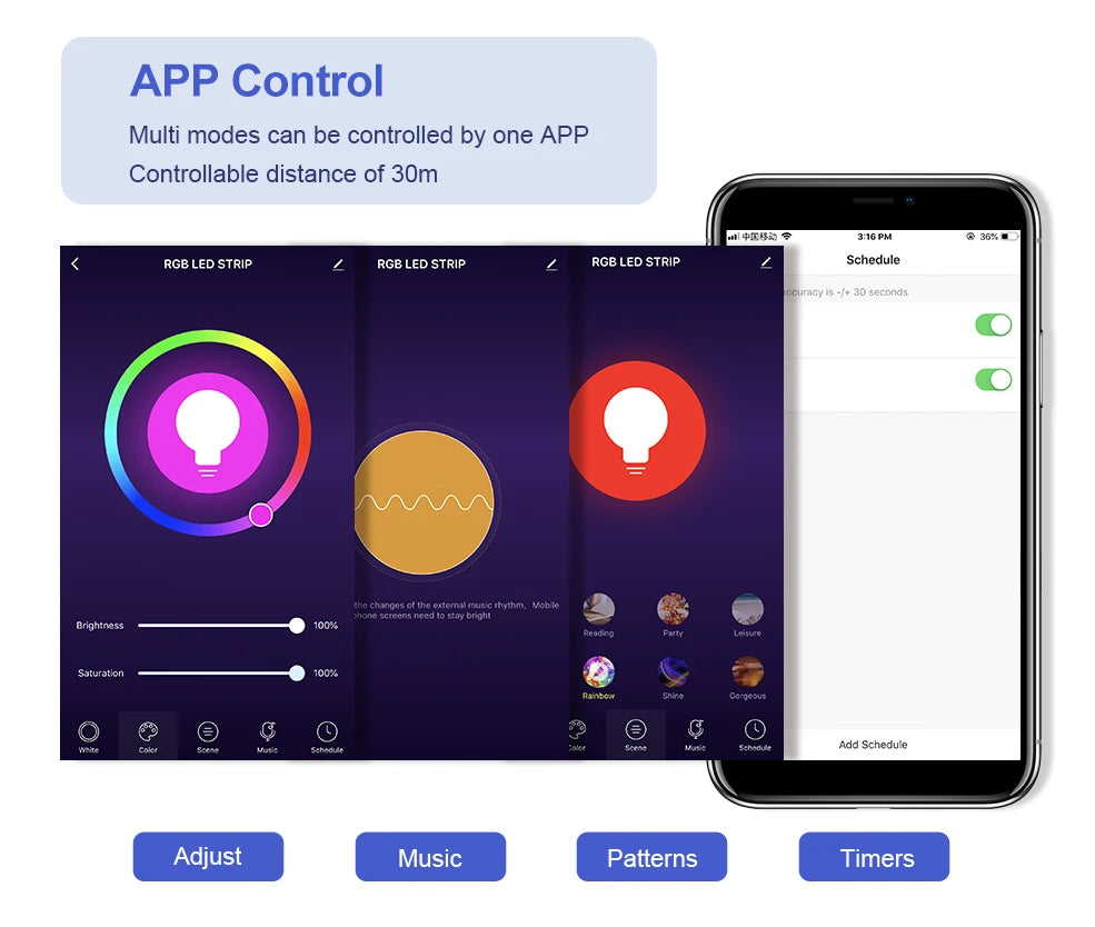 Smart RGB LED Strip Lights – WiFi & App Control, Works with Alexa & Google Home