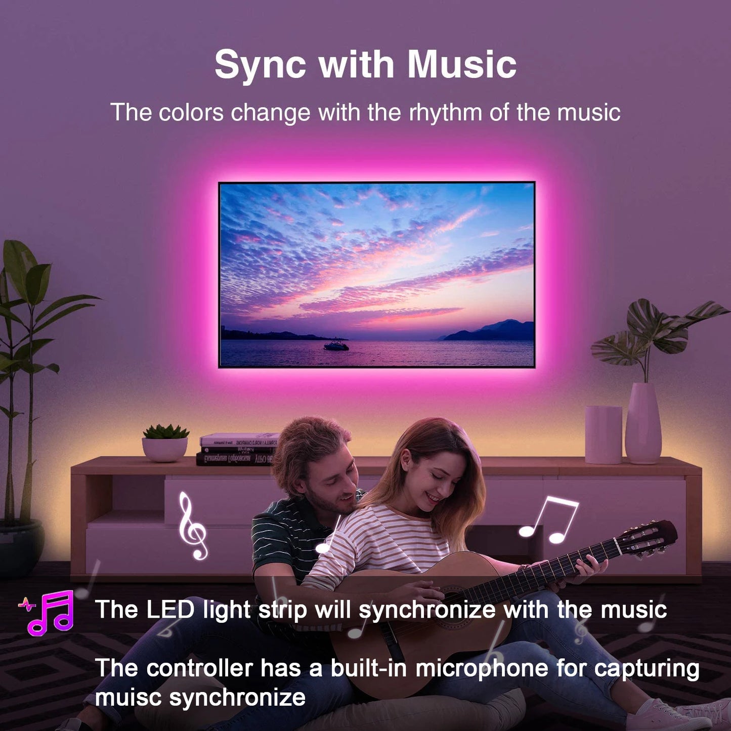 RGB LED Strip Lights 0,5–30M – Music Sync, App & Remote Control, CE Certified